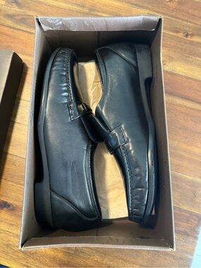 Florsheim Comfortech Riva Black Leather Slip On Shoes Men's Size 16 D